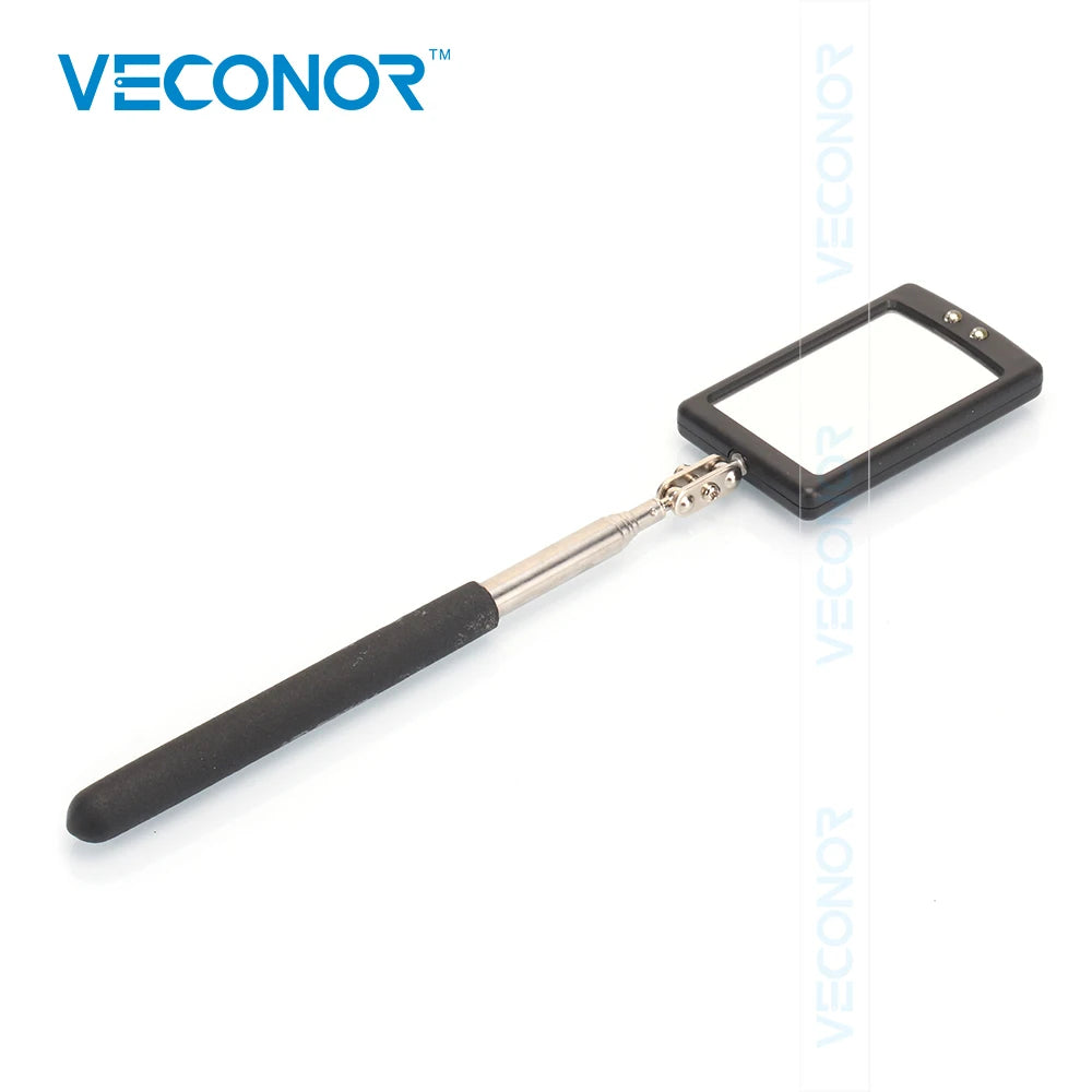 Portable Telescoping LED Inspection Mirror with 360° Flexible Swivel Head for Auto and DIY