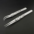 Anti-Static Precision Stainless Steel Tweezers Set - Curved & Straight Tips for Electronics & Phone Repair
