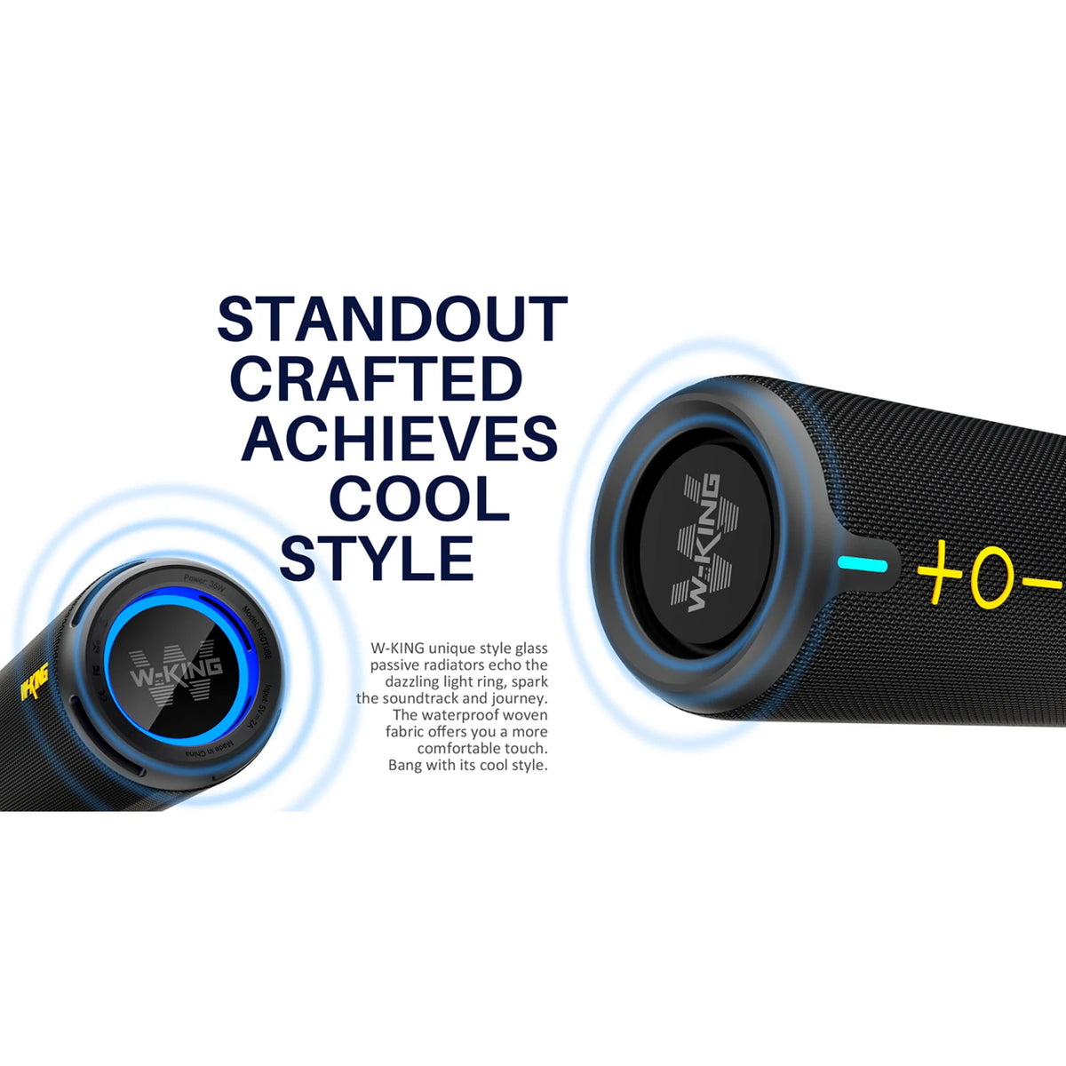 40W Portable Bluetooth Speaker IP67 Waterproof, APP EQ, TF/AUX, RGB Party Lights, 24H Battery, 360° Bass