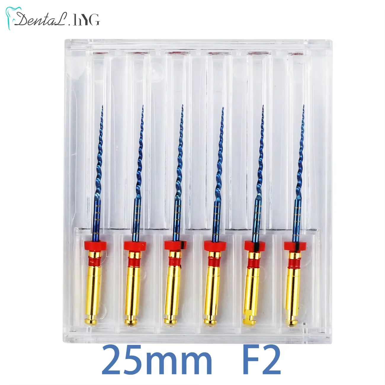 Gold-Coated NiTi Rotary Root Canal Files 6-Pack - Endodontic Files 19mm (0.75in) & 21mm (0.83in)