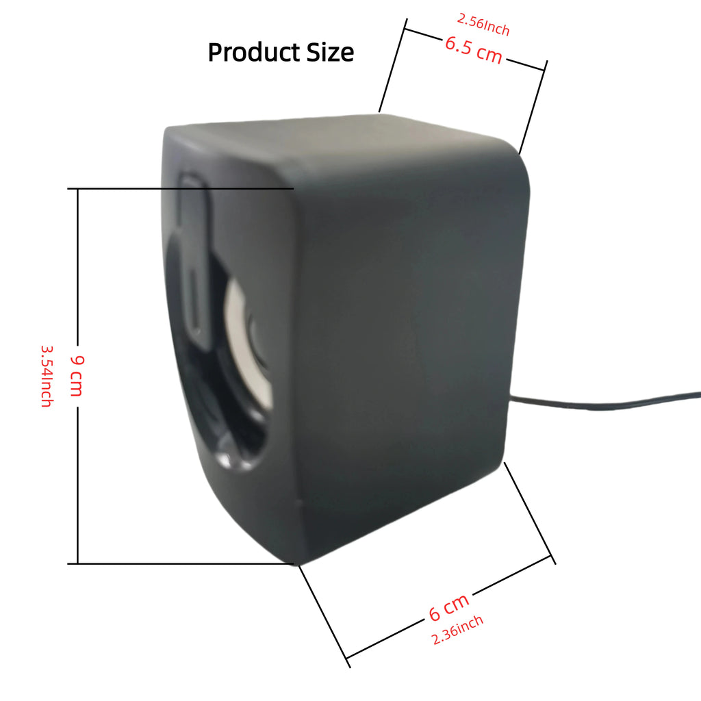 USB & 3.5mm Stereo Computer Speakers with Microphone and LED Lights - Compact HiFi Desktop PC Laptop Speakers