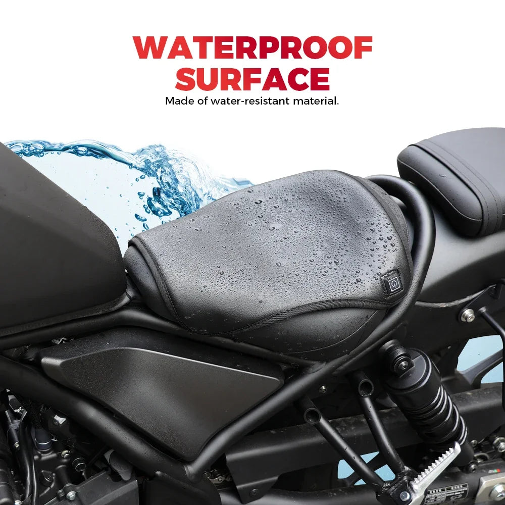 12V Universal Motorcycle Heated Seat Cushion Waterproof Heated Seat Cover for ATV UTV Winter Warmer