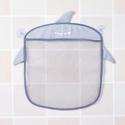 Baby Bath Toy Mesh Organizer with Suction Cups - Cartoon Animal Storage Bag for Kids