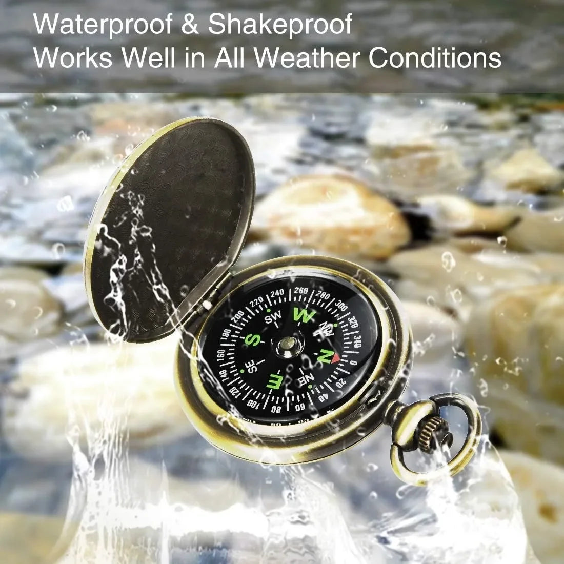 Lightweight Waterproof Hiking Compass for Orienteering, Camping, Backpacking & Hunting — Map Reading Compass