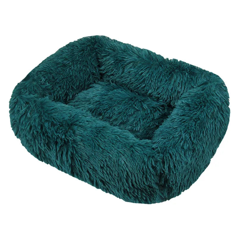 Luxury Plush Square Dog Bed Calming Washable Pet Mat for Small Medium Large Dogs (XS S M L)