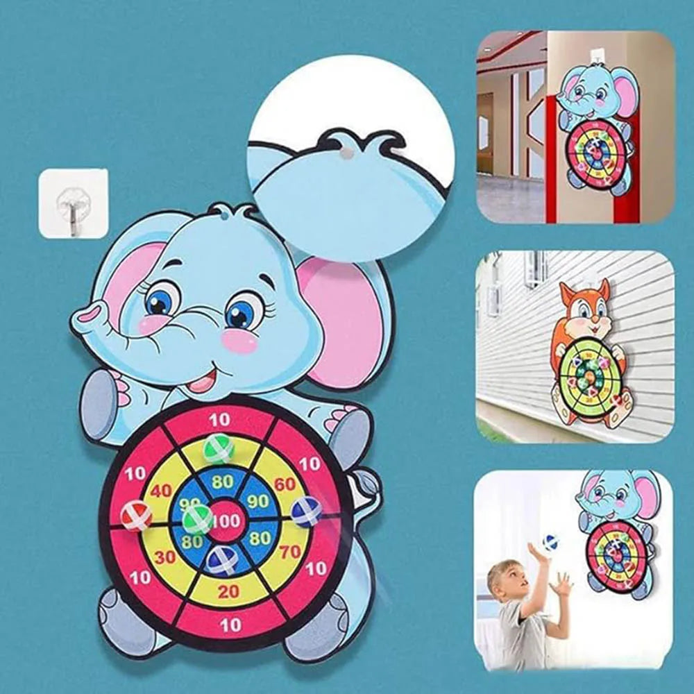 Sticky Ball Dartboard Target for Kids – Soft Throwing Dart Game Indoor & Outdoor, Ages 3+