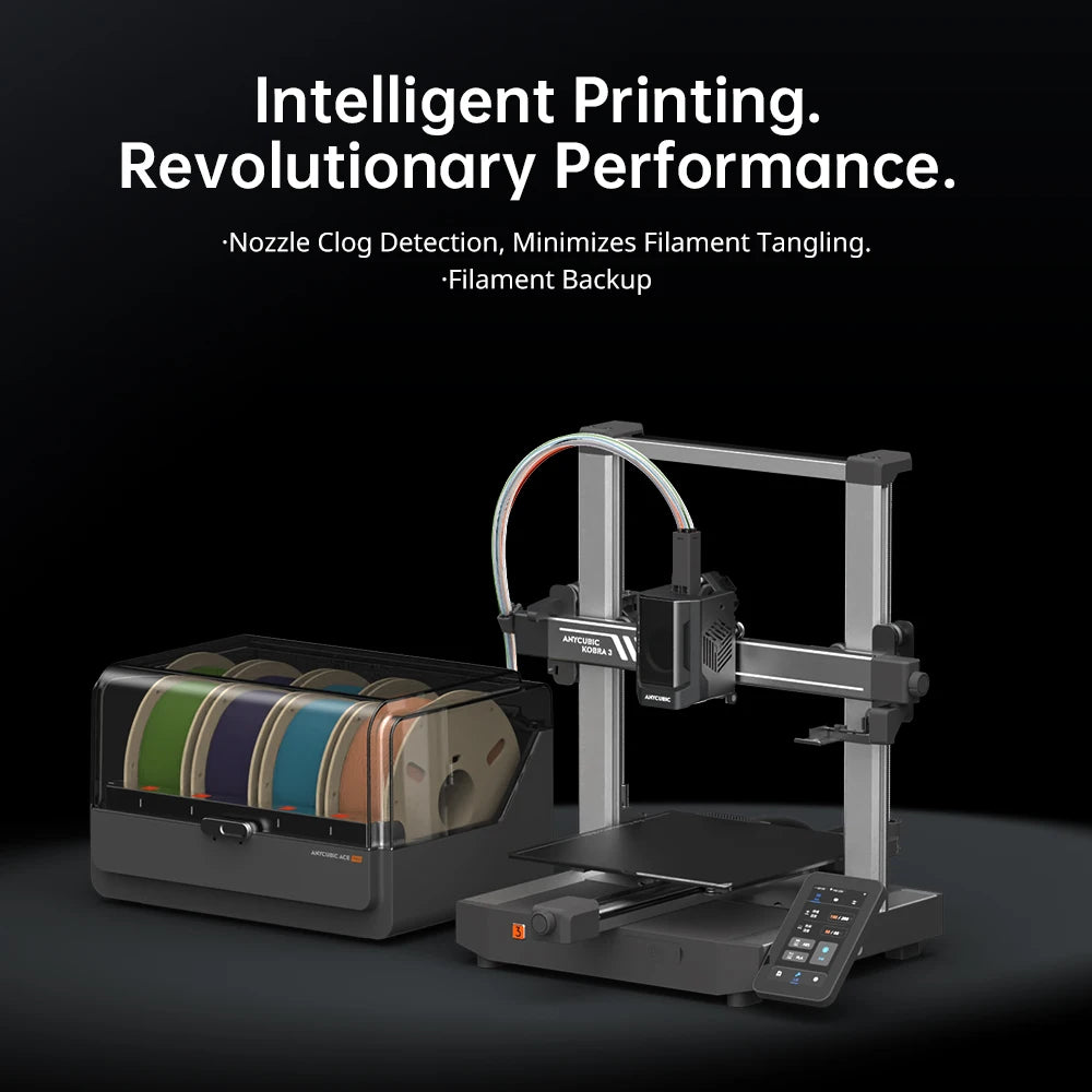 Multi-Color FDM 3D Printer Combo — ACE Pro Color Engine, 600 mm/s High-Speed, 250 x 250 x 260 mm (9.84 x 9.84 x 10.24 in), Wi‑Fi, Auto-Leveling