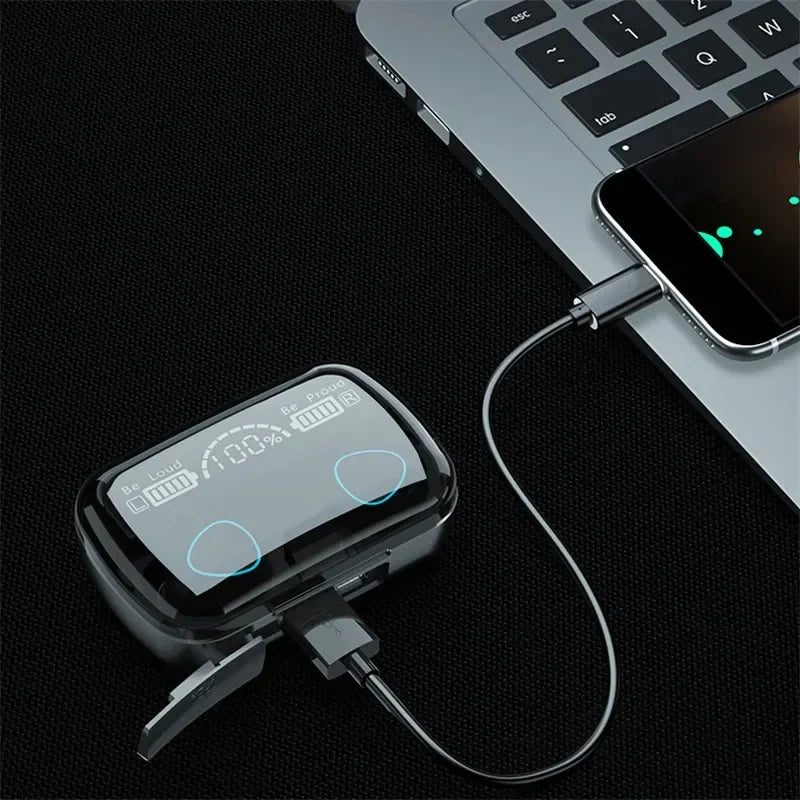 True Wireless Bluetooth Earbuds with LED Charging Case — 9D Stereo In-Ear Sports Headphones