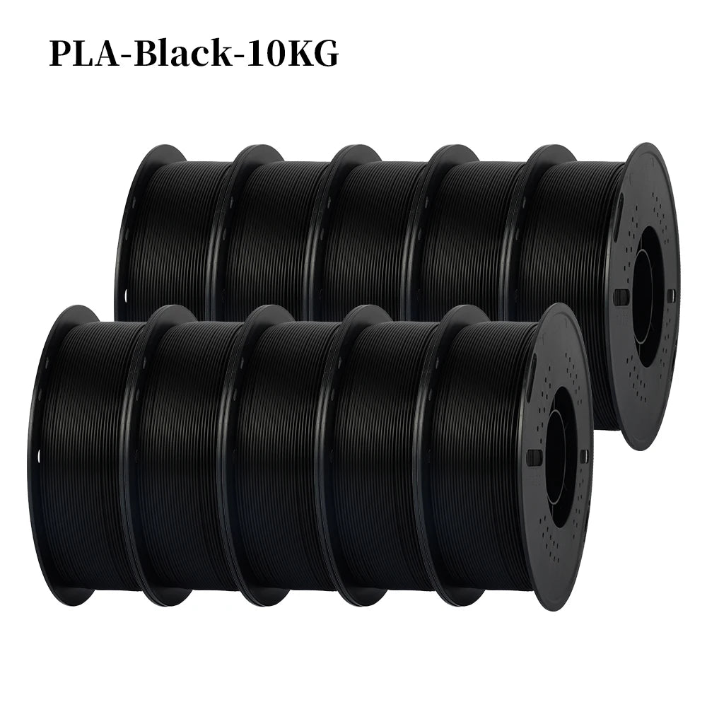 PLA and PETG 3D Printer Filament 10-Roll Pack — 1.75mm, 1kg (2.2 lb) Each — 10 kg (22 lb) Total, Assorted Colors, Eco-Friendly