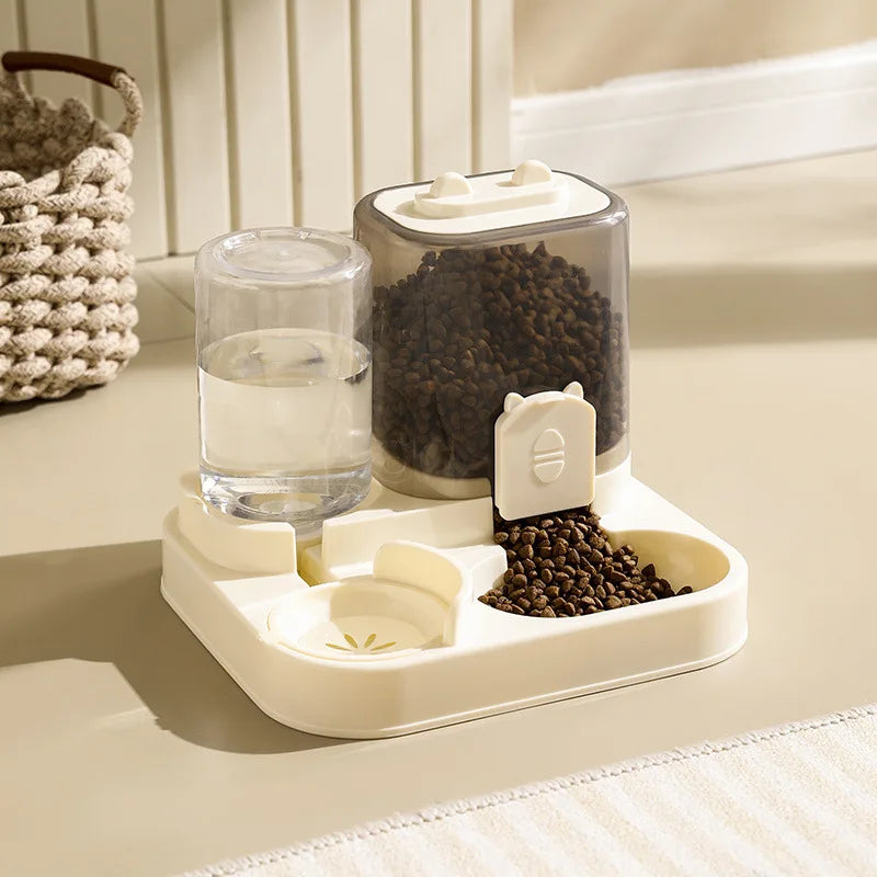 Automatic Pet Feeder with Water Dispenser - Spill-Proof Dual Bowl for Small, Medium and Large Cats and Dogs