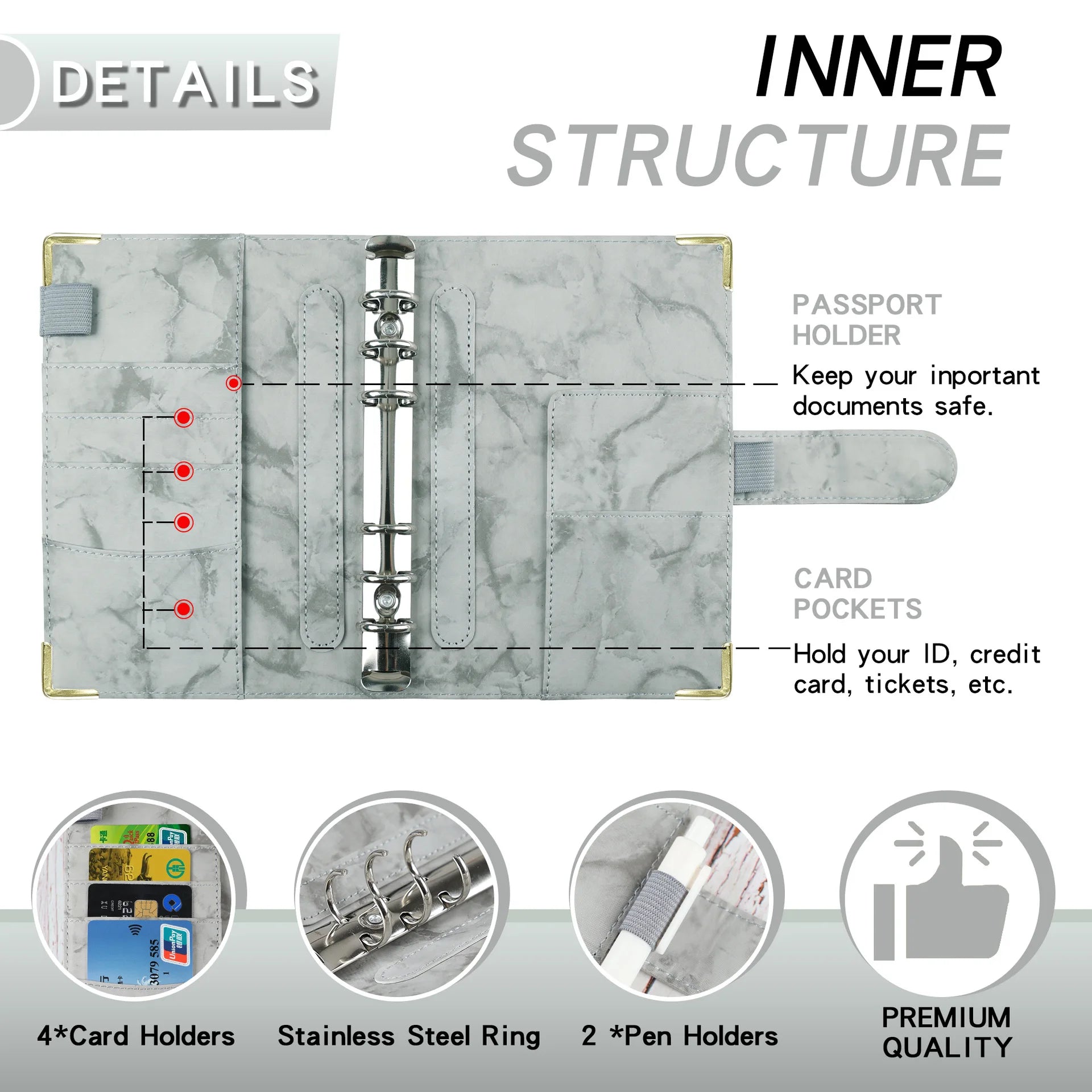 A6 Budget Binder Wallet Organizer — 12 Cash Envelopes, 12 Budget Sheets & 5 Label Stickers (7.84 x 5.2 in / 199 x 132 mm)