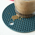 Round Silicone Heat-Resistant Coaster and Non-Slip Pot Holder Trivet Thick Insulating Table Mat