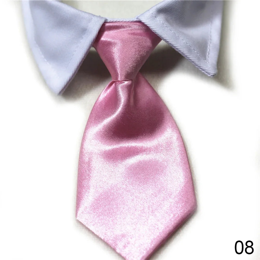 Pet Bow Tie Collar Tuxedo - Formal Necktie for Dogs & Cats, Small & Medium (32cm/12.6in, 40cm/15.75in) - 12 Colors