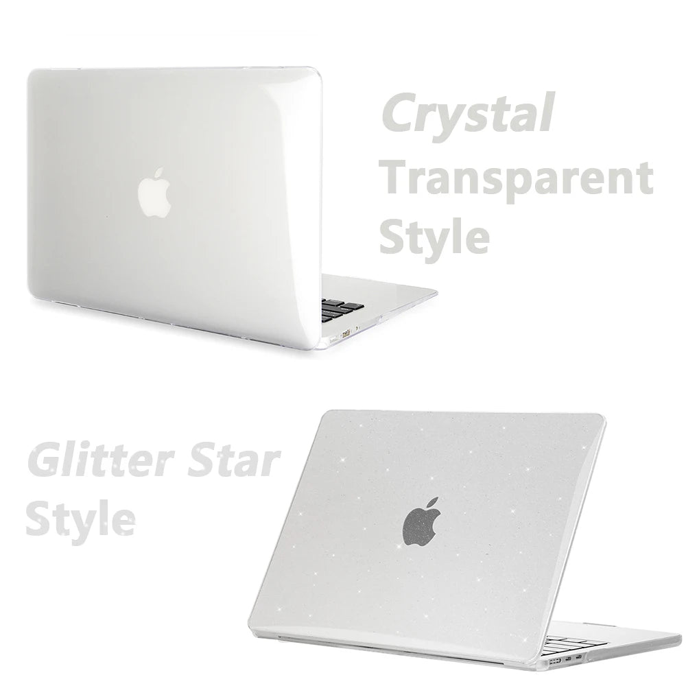 Glitter Hard Shell Laptop Case for MacBook Air & Pro 13/14/15/16 Inch (33–41 cm) Clear Sparkle Protective Sleeve