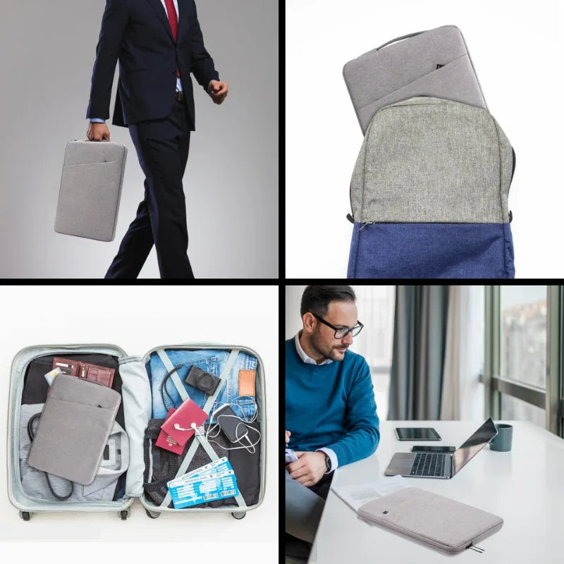 Waterproof Laptop Sleeve 11–16 Inch (30–40 cm) with Handle — Shockproof Zippered Case for Laptops & Ultrabooks