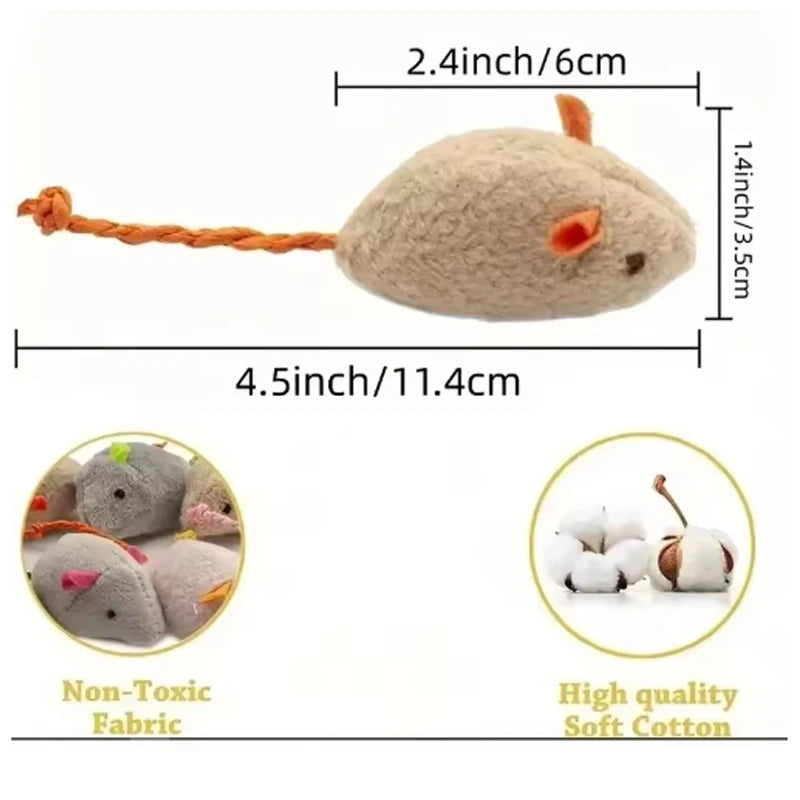 Interactive Plush Cat Toys Mouse & Rat Shapes Durable Linen Indoor Pet-Safe 3/7-Pack
