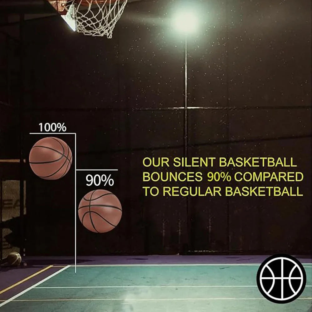 Silent Indoor Foam Basketball – Size 7 (29.5 in / 75 cm) Quiet Airless Dribble & Dunk Training Ball