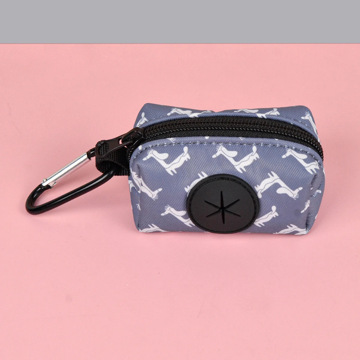 Rainbow Print Dog Poop Bag Holder — Fashion Waste Bag Dispenser with Leash Attachment (No Bags Included)