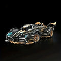 V12 Micro Building Block Racing Car Model – Black & Gold Desktop Collectible, Birthday Gift