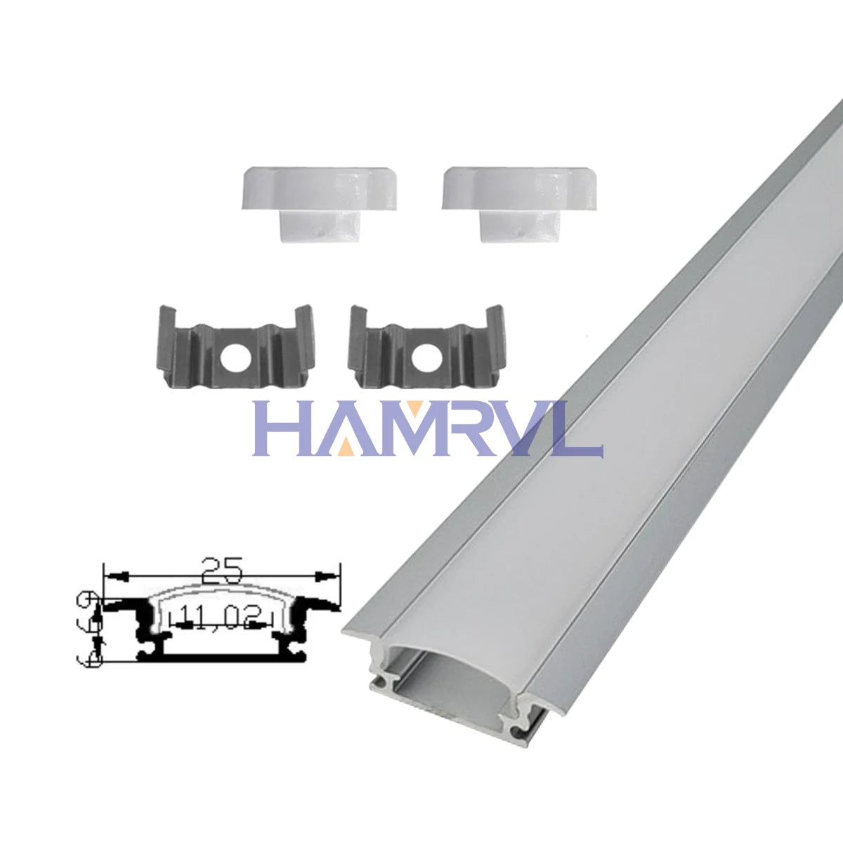 LED Aluminum Channel Profile 1m / 0.5m with Diffuser — Black/White/Clear Covers for 5050 & 5630 LED Strips, DC 12V, Warm/Natural/Cool White