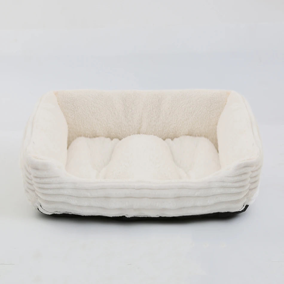 Plush Square Pet Bed for Dogs & Cats, Calming Kennel Sofa Cushion in Multiple Sizes (XS-XXL)