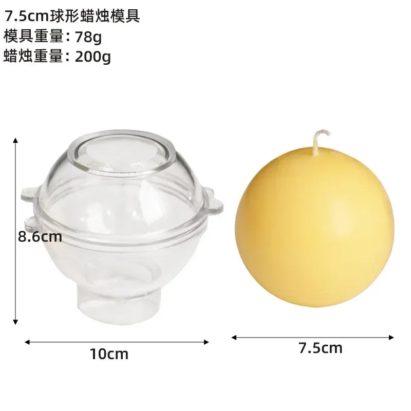 DIY Spherical Candle Mold Kit 5–10 cm (2–4 in) Acrylic Round Ball — Planet Series