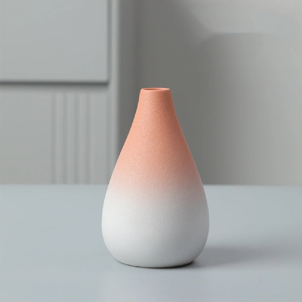 Ceramic Small Flower Bud Vase - Minimalist Japanese-Style Tabletop Home Decor