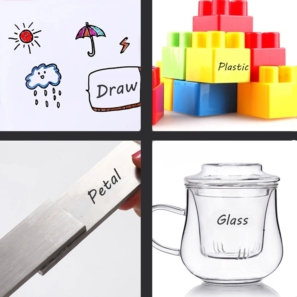 Permanent Oil-Based Marker 2.0mm (0.08 in) Black Ink Waterproof Quick-Dry Multi-Surface, 2/5/10-Pack