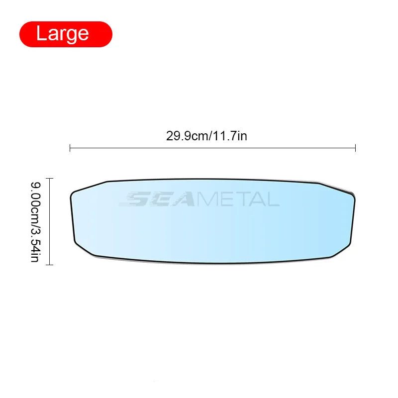 Wide-Angle Convex Anti-Glare Rearview Mirror for Car Interior – Universal Baby/Child Seat Monitor, Sun Visor Clip (299 x 90 mm / 11.8 x 3.5 in or 244 x 90 mm / 9.6 x 3.5 in)
