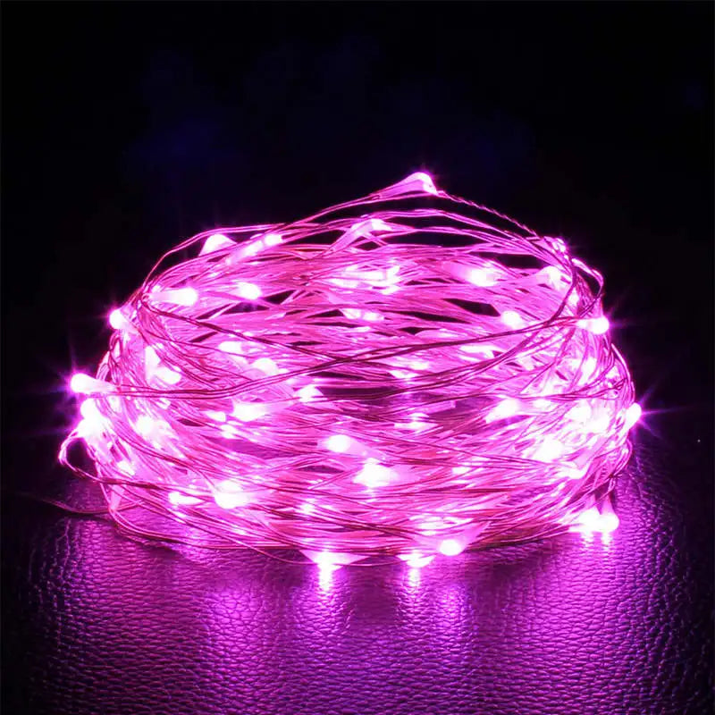 Battery-Powered Fairy LED Copper Wire String Lights - 1/2/3/5/10 m (3.3/6.6/9.8/16.4/32.8 ft) - Indoor Outdoor Wedding Bedroom Decor