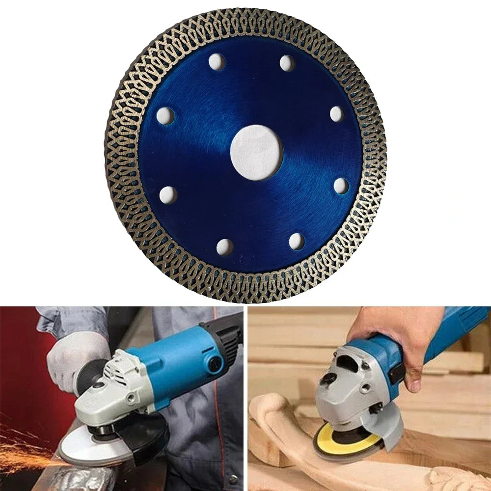 Turbo Diamond Saw Blade 105/115/125 mm (4-1/8, 4-1/2, 5 in) for Granite Marble Porcelain Tile - Angle Grinder Cutting Disc