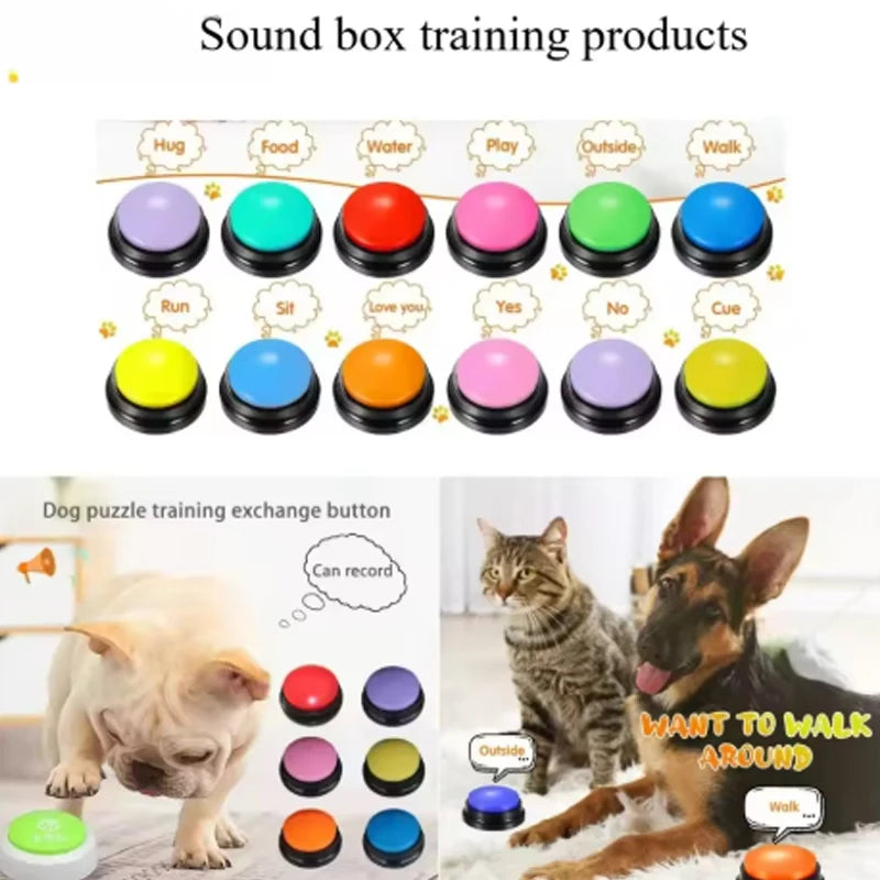 Hot Dog Design Pet Communication Buttons – 30-Second Voice Record & Playback for Dog & Cat Training