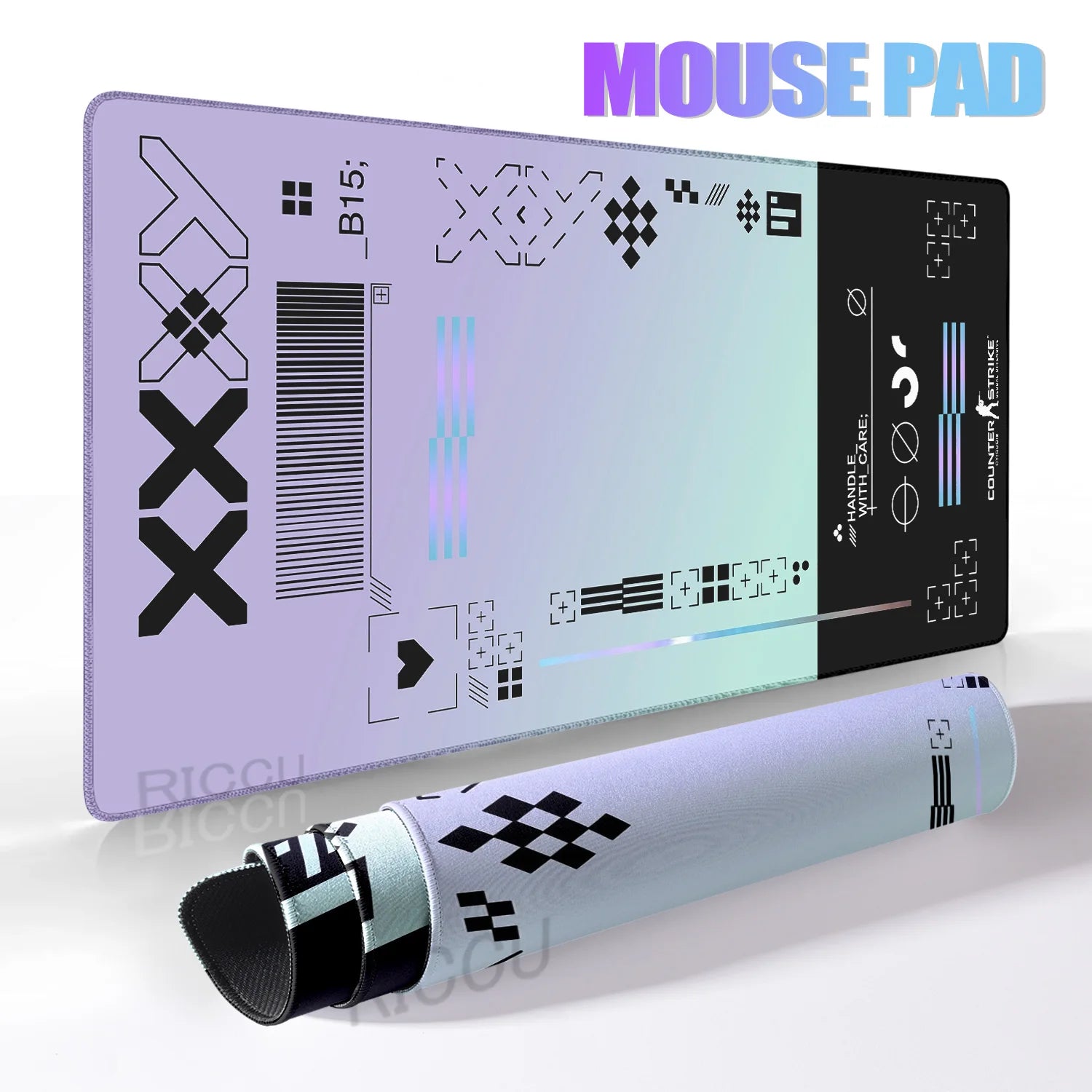 XXL Gaming Mouse Pad Desk Mat 40 x 90 cm (15.7 x 35.4 in) Rubber Anti-Slip Extended Mousepad for Keyboard & PC