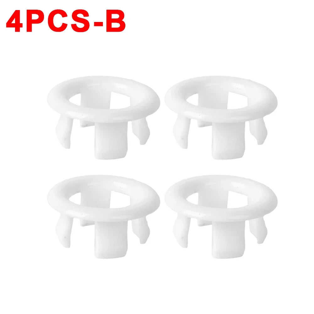 Sink Overflow Ring Cover 1/2/4-Pack Plastic Basin Overflow Hole Trim for Bathroom and Kitchen - Fits 22-24mm & 47-48mm Apertures