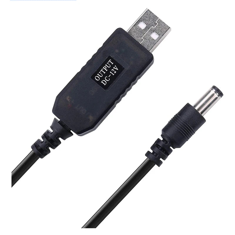 5.5 x 2.1mm USB to DC Power Booster Cable – 5V to 5/9/12V Step-Up Converter for WiFi Router & Modem, 1 m (3.3 ft)