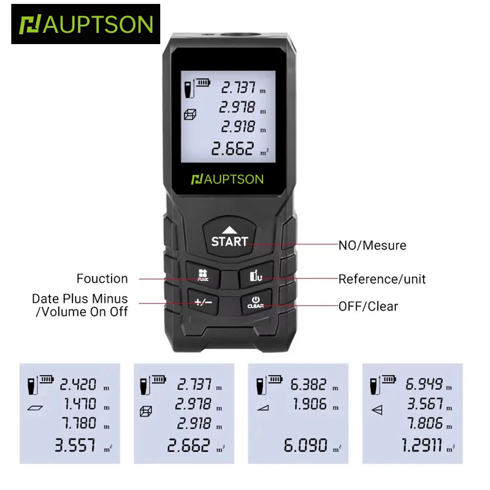 Laser Rangefinder 70m/100m (230ft/328ft) Digital Distance Meter Handheld for Construction & DIY