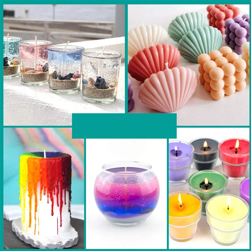 Candle Dye Liquid Colorant Kit – Pigment Set for DIY Candles & Soap, Compatible with Soy Beeswax Gel Paraffin (10ml / 5ml Bottles)