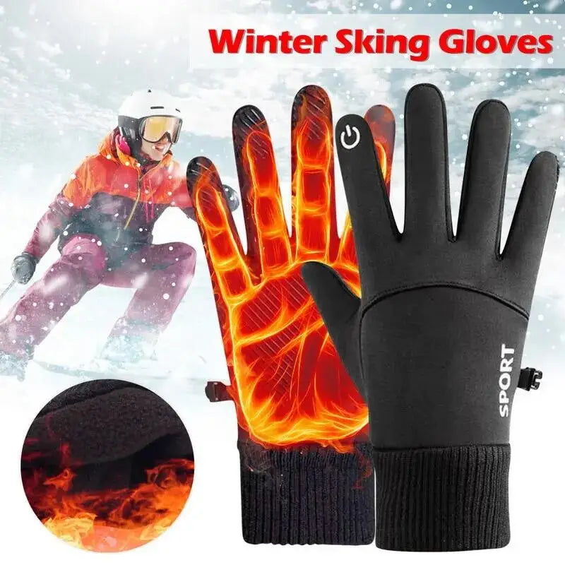 Women’s Waterproof Winter Cycling Gloves - Fleece Lined Full-Finger Touchscreen Gloves for Running, Motorcycle, Skiing