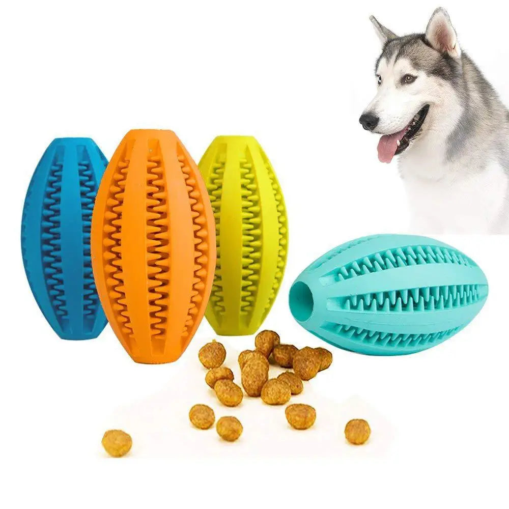 Natural Rubber Dog Chew Toy — Durable Treat-Dispensing Teeth-Cleaning Interactive Ball (9cm/3.5in & 11cm/4.3in)