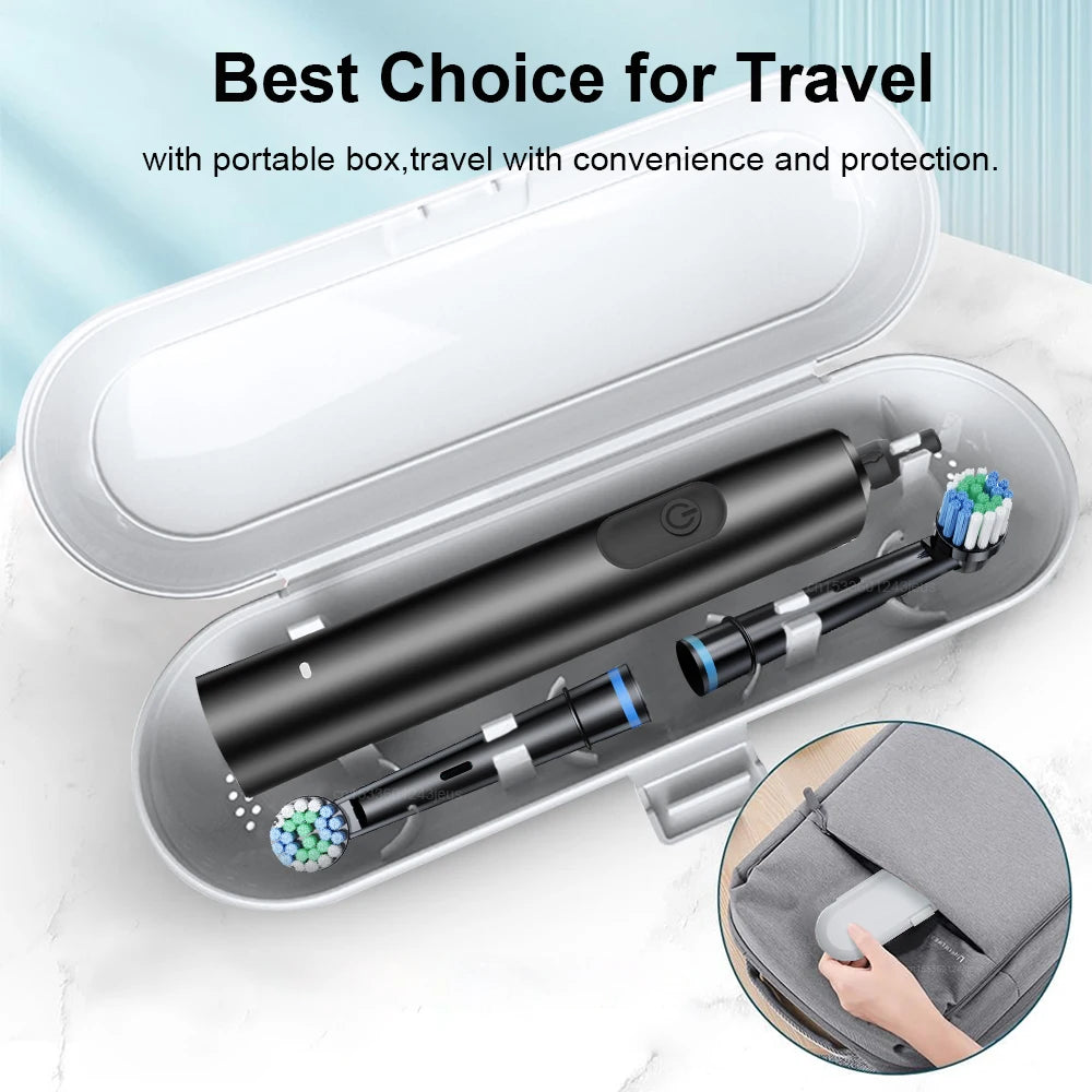 Rechargeable Rotating Electric Toothbrush for Adults – 8 Soft Brush Heads, 5 Modes, 600mAh, IP67 Waterproof