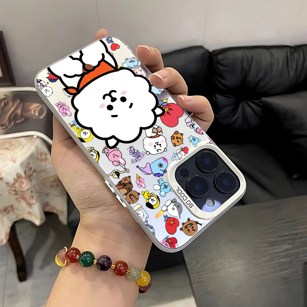 Cute Cartoon Phone Case for iPhone – Matte Silicone Anti-Fall Shockproof Protective Cover