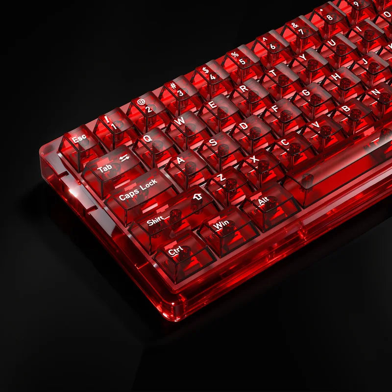 136-Key Transparent Multilingual Keycap Set for Mechanical Keyboards — EN/JP/RU/KR PC Compatible