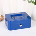 Portable Lockable Metal Cash Box with Key - Small Piggy Money Safe for Kids