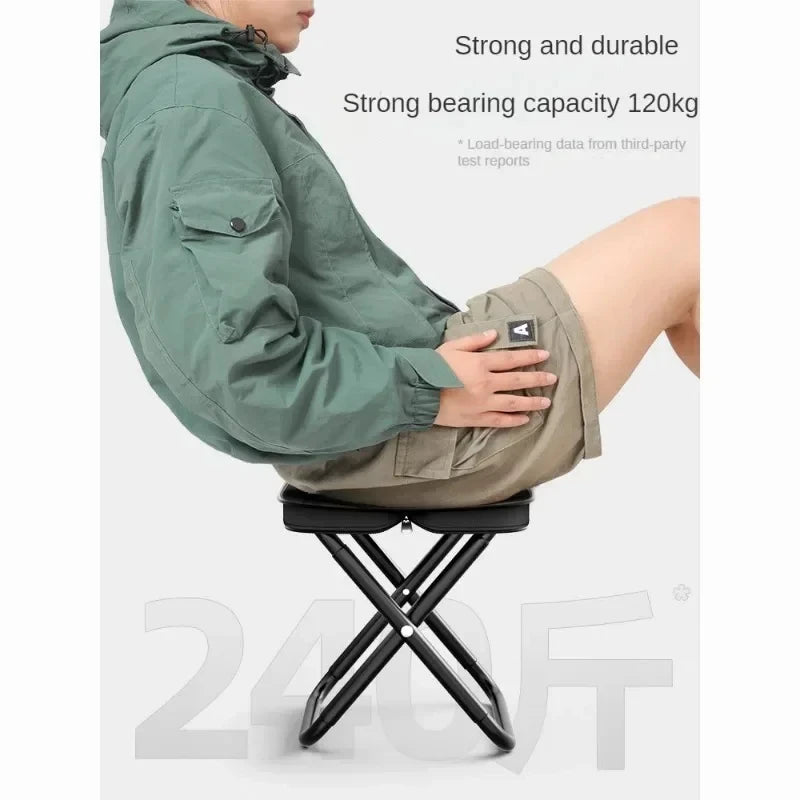 Portable Ultralight Folding Camping Stool, Compact Travel & Fishing Seat for Picnic and Beach