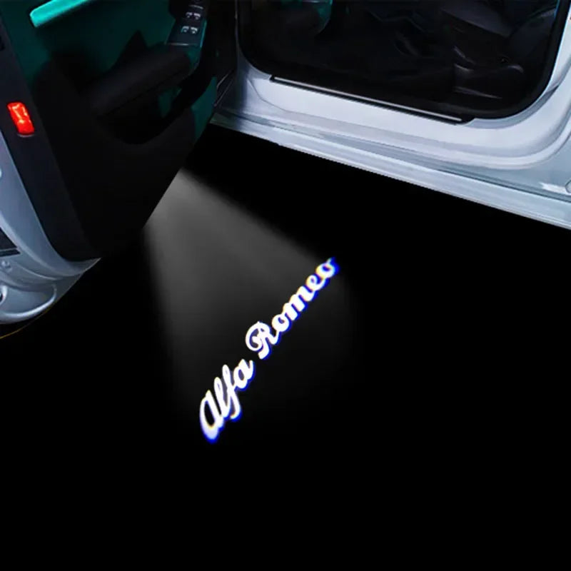 2-Pack LED Car Door Logo Projector Lights Fits Giulia Giulietta Mito Stelvio Brera 147 156 159