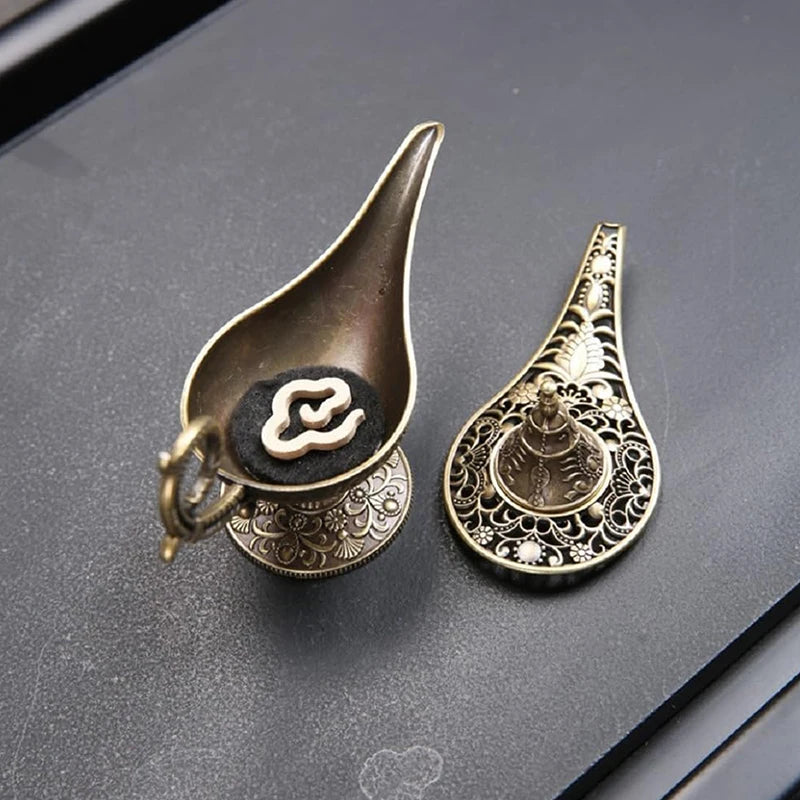 Antique Style Metal Incense Burner Lamp Candle Holder, Conical Aromatherapy Home Decor Gift