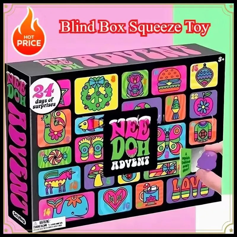 3D PVC Advent Calendar Fidget Toy Surprise Box - Holiday Countdown Stress Relief Toys for Adults