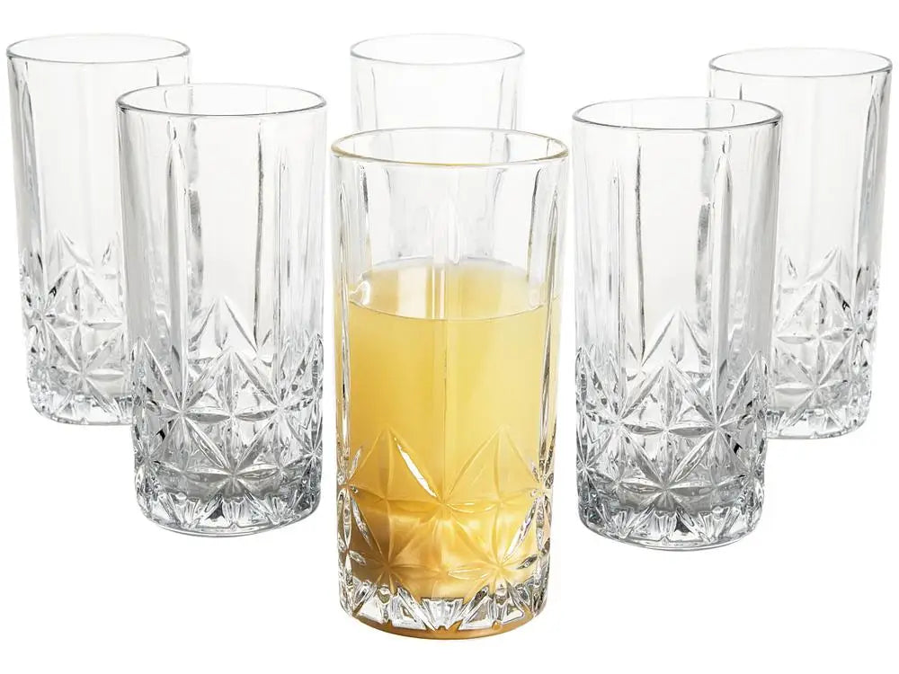 6-Piece 350ml (12 fl oz) Glass Highball Tumbler Set - Clear