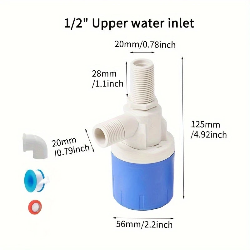 1/2-Inch (12.7 mm) BSP Mini Automatic Float Valve – No-Electric Water Level Controller, Auto Shut-Off for Water Tanks & Towers