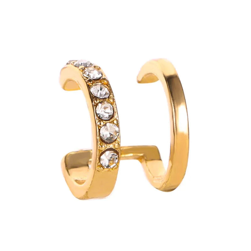 Gold Leaf Ear Cuff Clip-On Earrings for Women — No-Piercing Cartilage Climbers